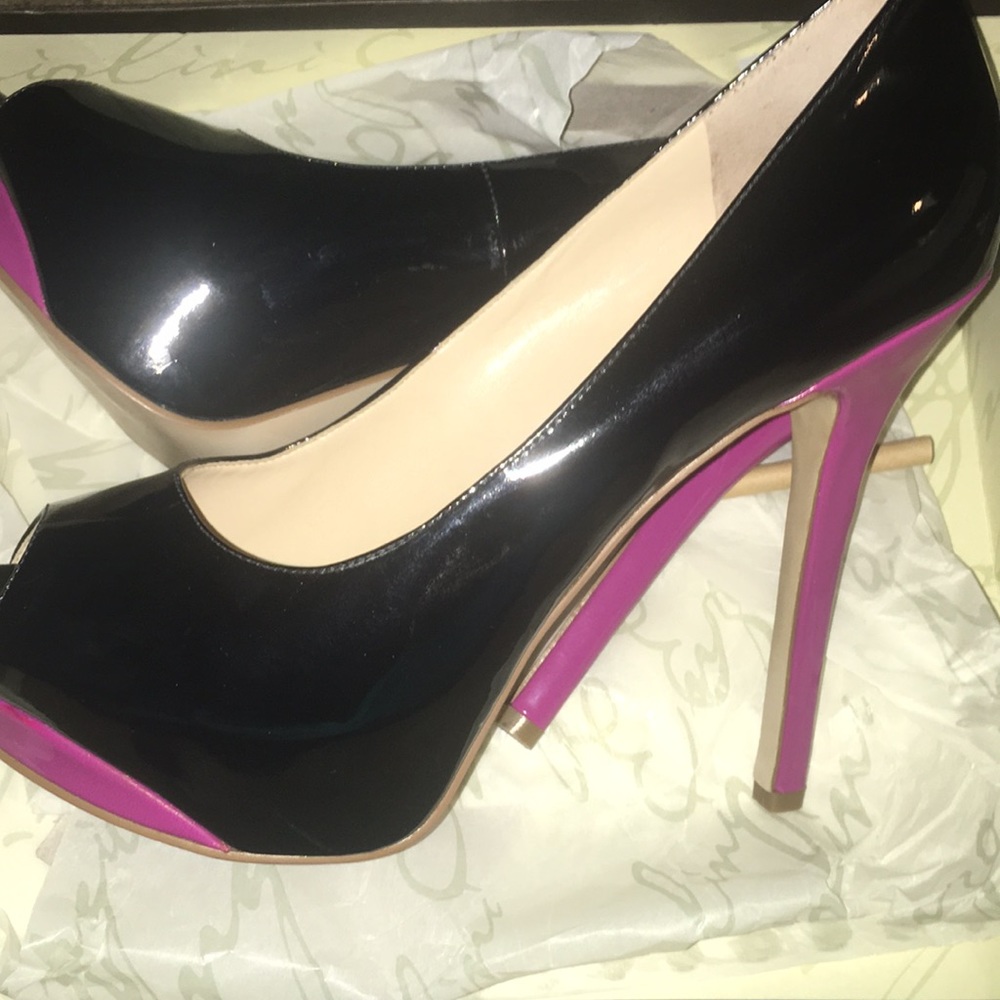 Colorblock Black/Purple High Heels